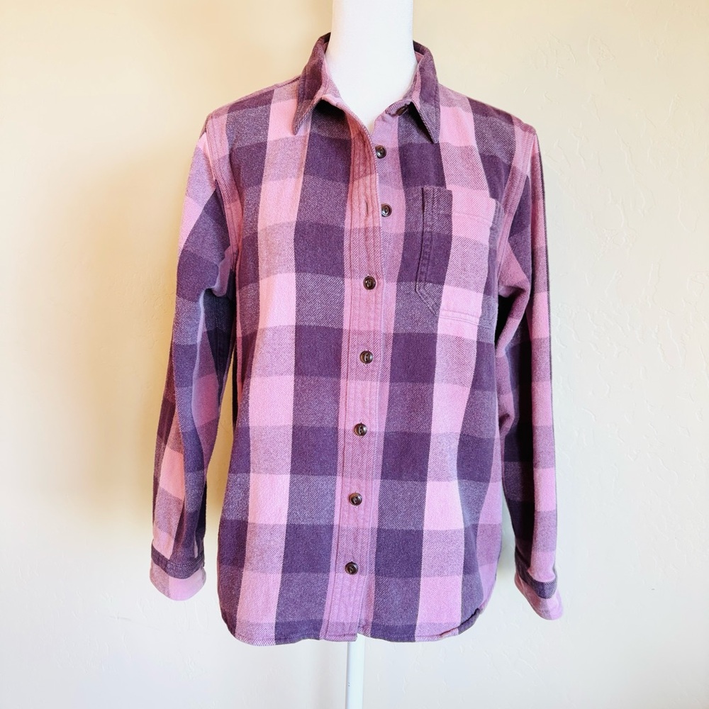 L.L. Bean Pink & Purple Plaid Flannel - Picture 12 of 12